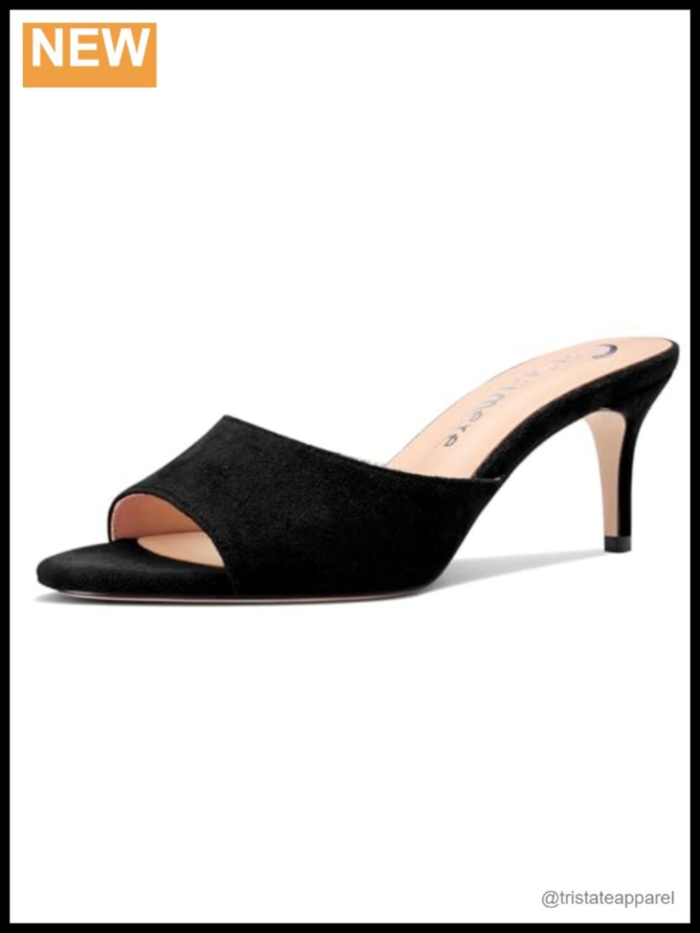 Women's Kitten Heel Sandals Round Toe Slip-On Dress Mules Office Casual